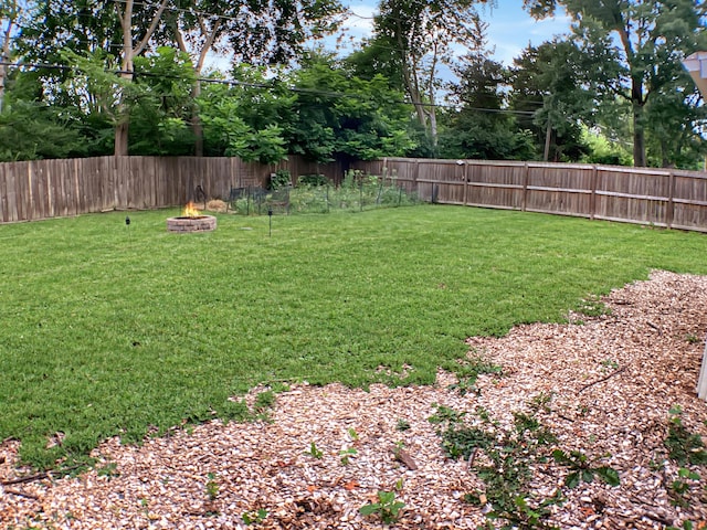 113 E El Cortez Dr, Columbia, MO 65203 - fenced backyard with an outdoor fire pit