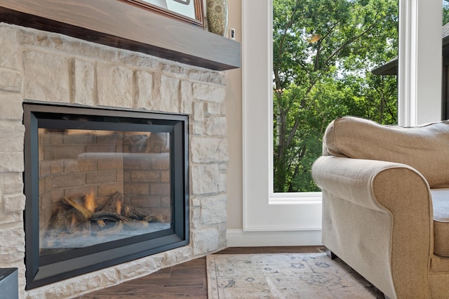 1880 W Cresskill Dr, Columbia, MO 65203 - detailed view of a fireplace and wood finished floors