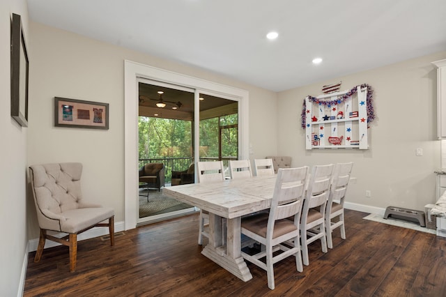 1880 W Cresskill Dr, Columbia, MO 65203 - dining area featuring dark wood-type flooring and recessed lighting