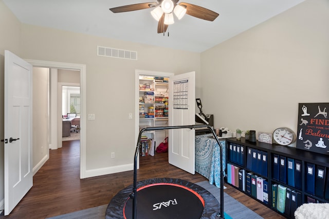 1880 W Cresskill Dr, Columbia, MO 65203 - bedroom featuring wood finished floors and ceiling fan
