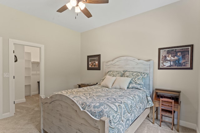 1880 W Cresskill Dr, Columbia, MO 65203 - bedroom with carpet floors, a spacious closet, and ceiling fan
