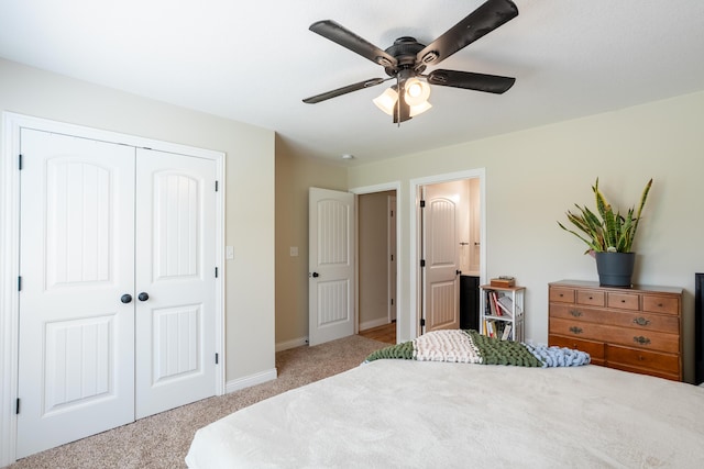 717 S Central St, Centralia, MO 65240 - carpeted bedroom featuring a closet and a ceiling fan