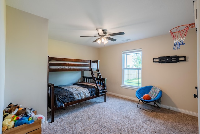 717 S Central St, Centralia, MO 65240 - bedroom with carpet flooring and a ceiling fan