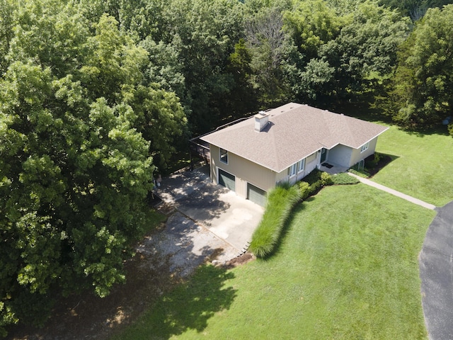 6303 S Old Village Rd, Columbia, MO 65203 - aerial view of property and surrounding area featuring a heavily wooded area