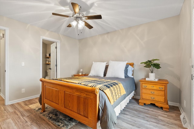 706 Park Deville Pl, Columbia, MO 65203 - bedroom with light wood-style flooring and ceiling fan