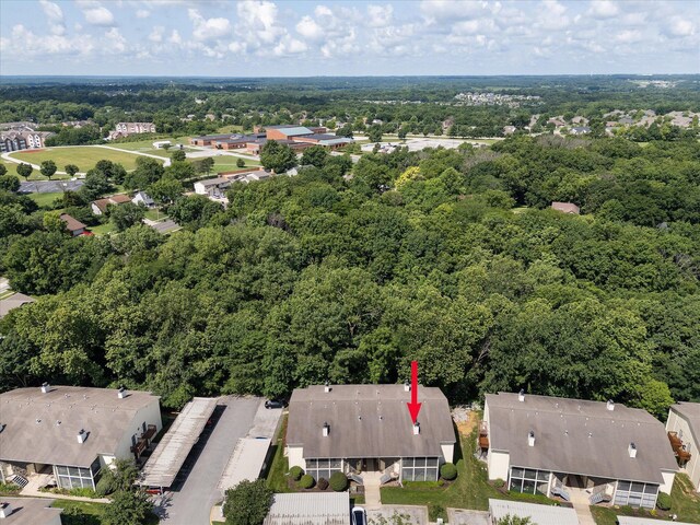 706 Park Deville Pl, Columbia, MO 65203 - aerial view of property's location featuring a heavily wooded area