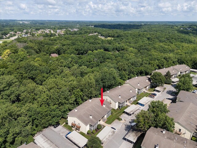706 Park Deville Pl, Columbia, MO 65203 - bird's eye view of a heavily wooded area