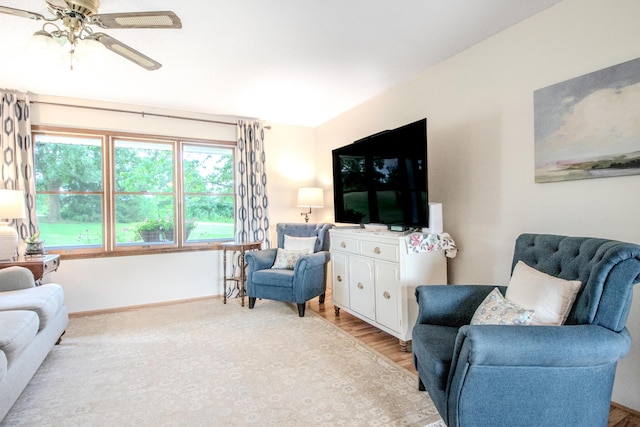 11657 Fletcher Ln, Holts Summit, MO 65043 - living room with a ceiling fan and light wood-type flooring