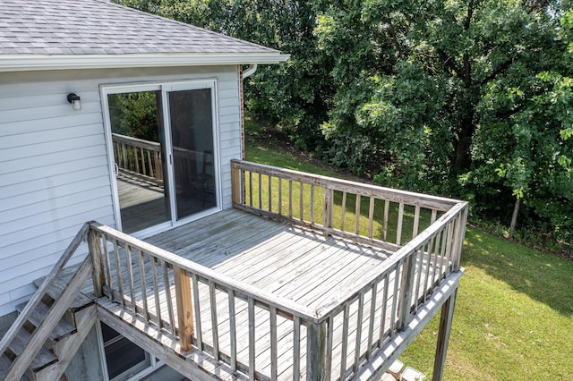 11657 Fletcher Ln, Holts Summit, MO 65043 - wooden deck featuring a lawn
