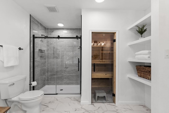 3712 Godfrey Dr, Columbia, MO 65203 - full bath featuring marble finish flooring and a shower stall