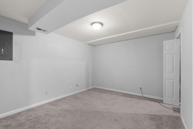 3712 Godfrey Dr, Columbia, MO 65203 - finished below grade area with electric panel and carpet flooring
