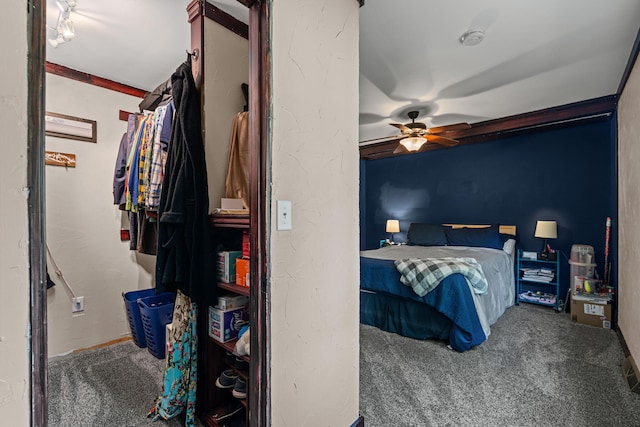 661 N W Park Ln, Columbia, MO 65201 - carpeted bedroom with a ceiling fan