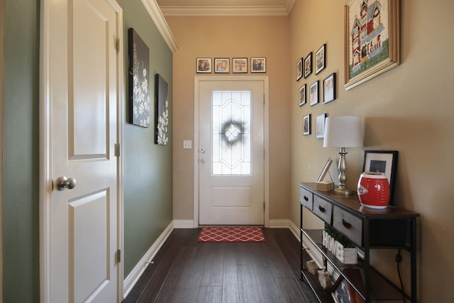 5805 Vero Way, Columbia, MO 65201 - entryway with dark wood-type flooring and crown molding