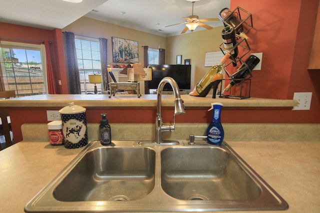 5805 Vero Way, Columbia, MO 65201 - kitchen view of ceiling fan and crown molding