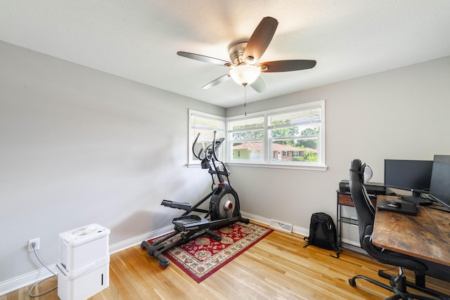 1601 Parklawn Ct, Columbia, MO 65202 - office area with ceiling fan and wood finished floors