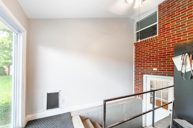 1601 Parklawn Ct, Columbia, MO 65202 - stairway featuring a ceiling fan