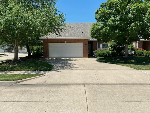 211 Blue Sky Ct, Columbia, MO 65203 - view of front of house featuring an attached garage, driveway, brick siding, and a front lawn