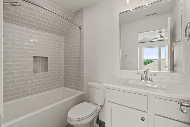 3001 Rivington Dr, Columbia, MO 65203 - full bathroom with vanity,  shower combination, and a ceiling fan