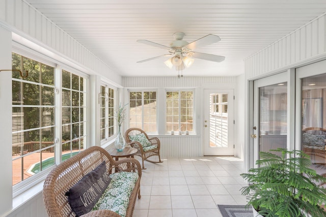 10550 E David Allen Rd, Columbia, MO 65201 - sunroom with a ceiling fan and french doors