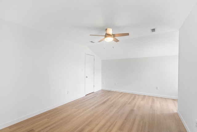10550 E David Allen Rd, Columbia, MO 65201 - spare room featuring ceiling fan, light wood-style flooring, and lofted ceiling