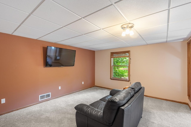10550 E David Allen Rd, Columbia, MO 65201 - living area featuring carpet flooring and a paneled ceiling