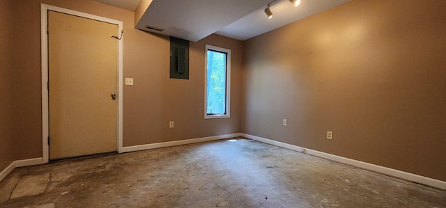 2716 Shagbark Cir, Jefferson City, MO 65109 - empty room featuring electric panel and unfinished concrete floors
