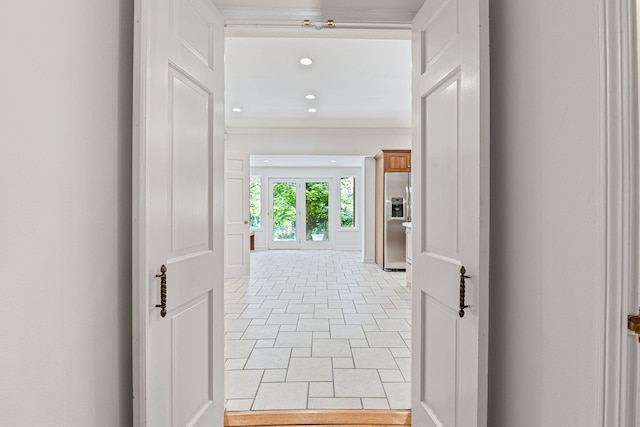 450 W Covered Bridge Rd, Columbia, MO 65203 - hall with recessed lighting and crown molding
