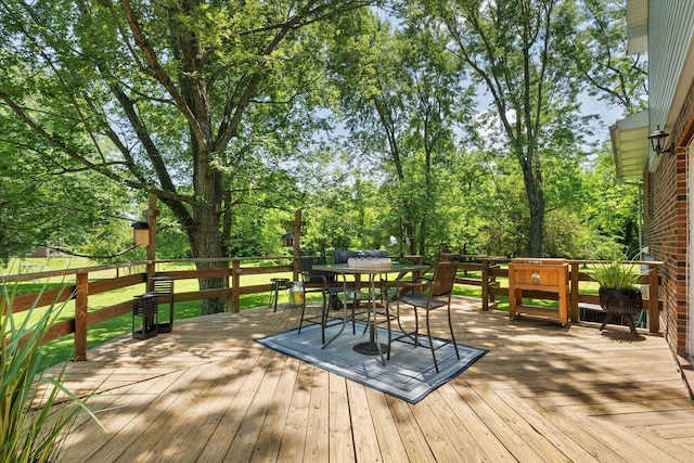 133 Manview Ln, Holts Summit, MO 65043 - deck featuring view of wooded area