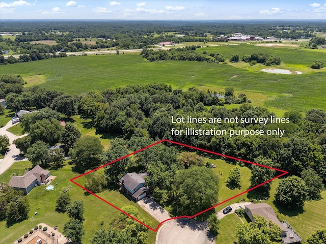 133 Manview Ln, Holts Summit, MO 65043 - aerial view of property and surrounding area featuring property parcel outlined