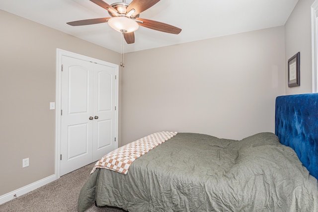 2905 N N Garth Ave, Columbia, MO 65202 - bedroom with carpet, ceiling fan, and a closet