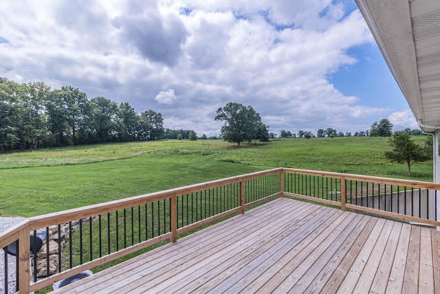 7700 N Ballew Rd, Hallsville, MO 65255 - wooden deck featuring a lawn and a view of countryside