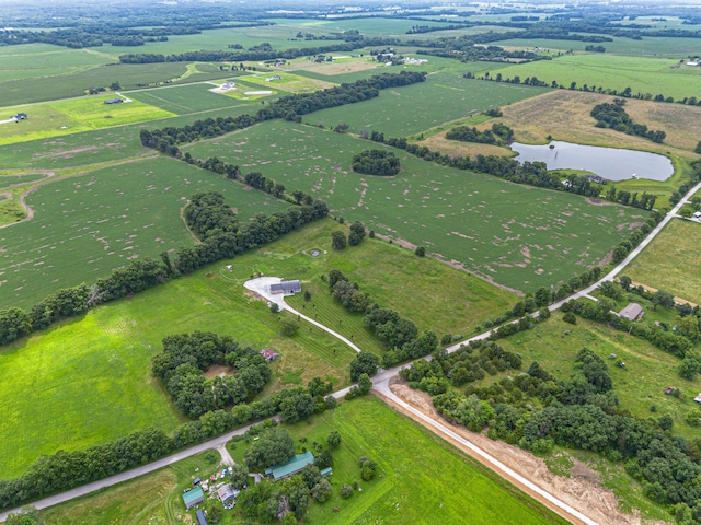 7700 N Ballew Rd, Hallsville, MO 65255 - aerial overview of property's location featuring rural landscape and a nearby body of water