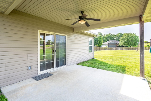 3405 Piranha Ct, Columbia, MO 65202 - view of patio / terrace with a ceiling fan
