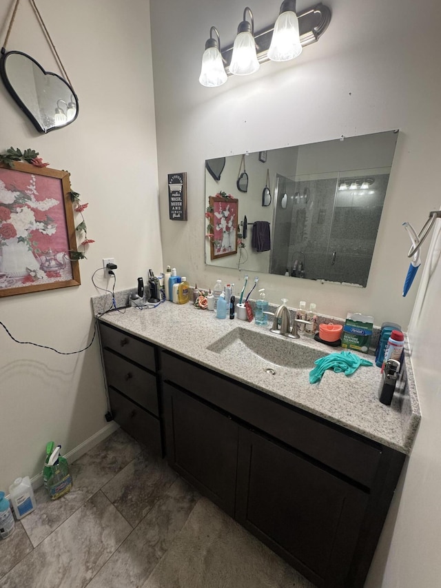 200 W Lakeview Ave, Centralia, MO 65240 - bathroom featuring vanity and a stall shower