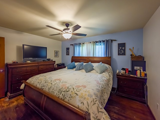 2222 Davis Ave, Tifton, GA 31794 - bedroom featuring dark wood-style floors and ceiling fan