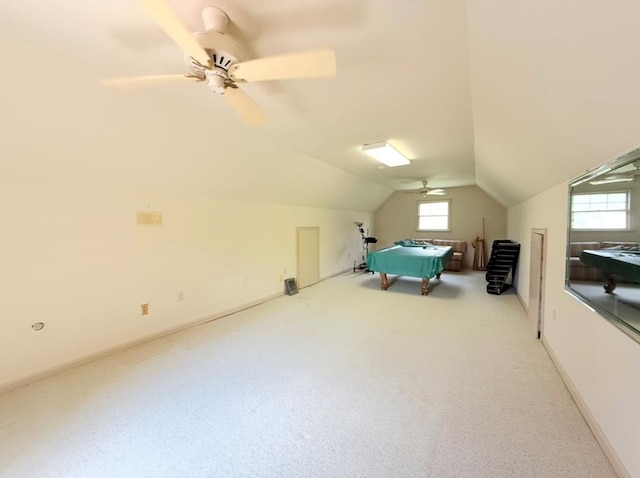 302 W 26th St, Tifton, GA 31794 - bedroom featuring vaulted ceiling, carpet, and a ceiling fan