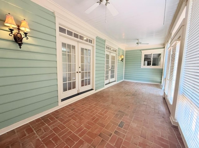 302 W 26th St, Tifton, GA 31794 - unfurnished sunroom featuring french doors and a ceiling fan