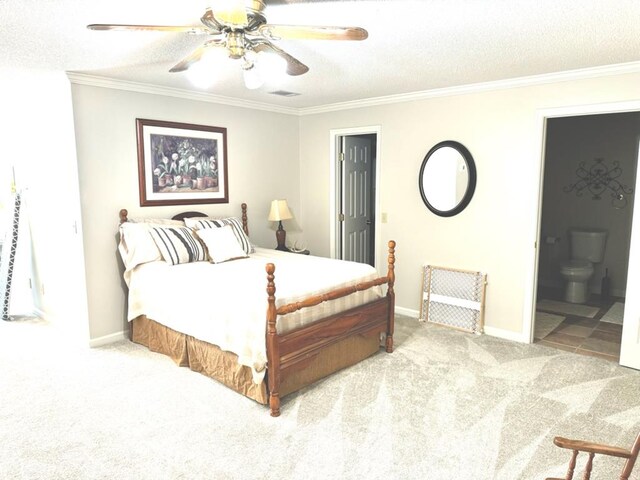 11 Ridgewood Dr, Tifton, GA 31793 - carpeted bedroom with baseboards, crown molding, and a textured ceiling