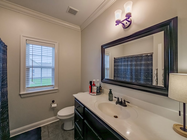 74 Surrey Cir, Tifton, GA 31793 - full bathroom with crown molding, vanity, tile patterned floors, and curtained shower