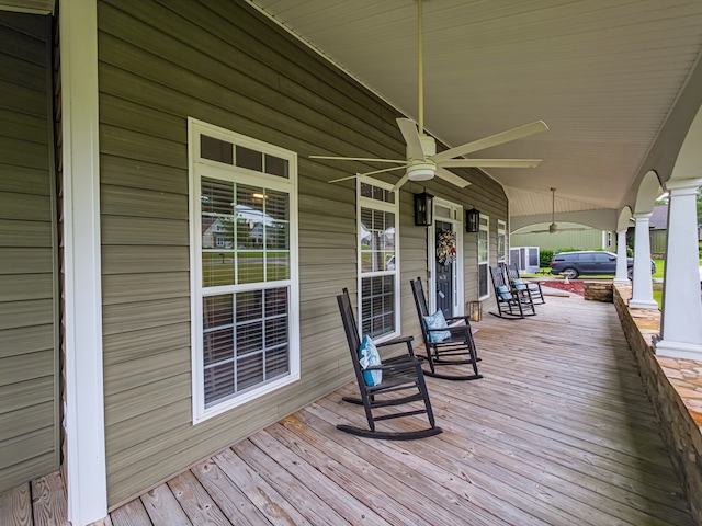 74 Surrey Cir, Tifton, GA 31793 - wooden porch featuring ceiling fan