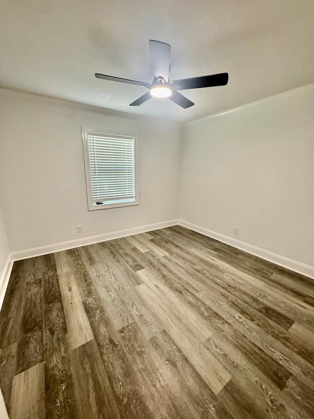 702 N Livingston St, Sylvester, GA 31791 - unfurnished room with crown molding, wood finished floors, and a ceiling fan
