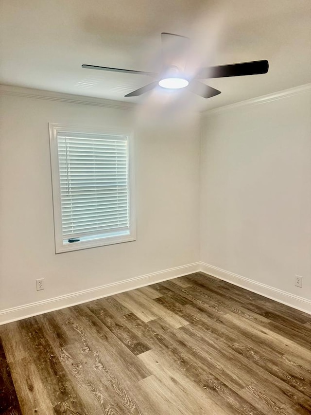 702 N Livingston St, Sylvester, GA 31791 - empty room featuring ceiling fan, ornamental molding, and wood finished floors