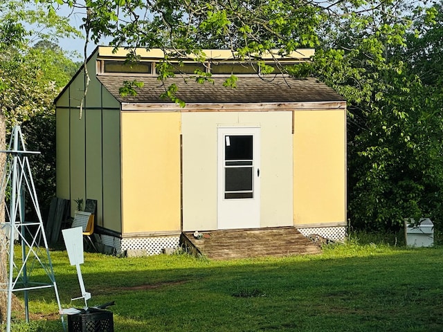 view of shed