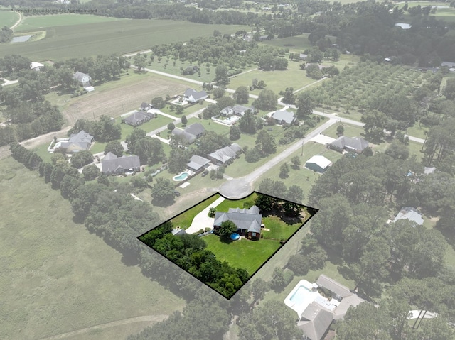 114 Creole Ct, Fitzgerald, GA 31750 - overview of rural landscape with property boundaries highlighted and large plots for crops