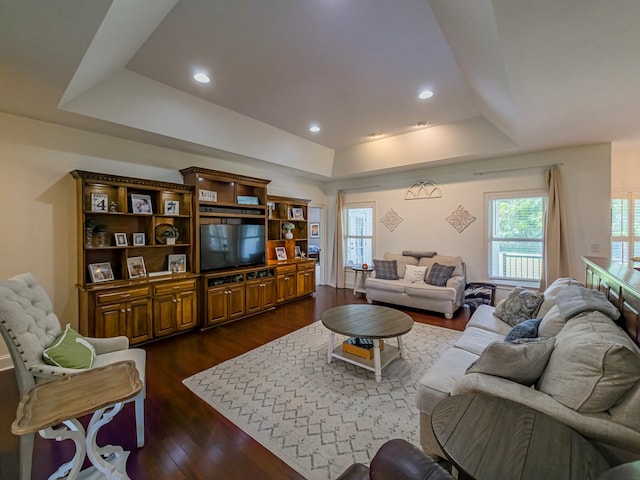 114 Creole Ct, Fitzgerald, GA 31750 - living area with a raised ceiling and dark wood-style flooring