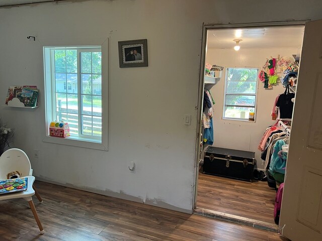 bedroom featuring wood finished floors