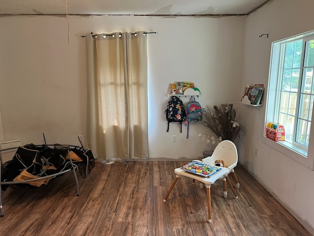 living area with wood finished floors