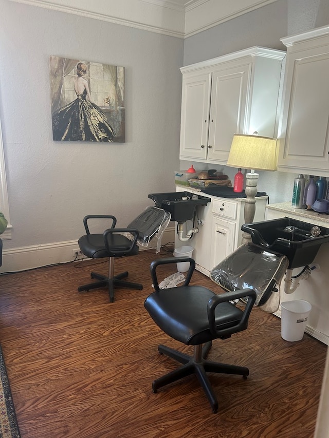 202 N Westberry St, Sylvester, GA 31791 - office space featuring crown molding, baseboards, and wood finished floors