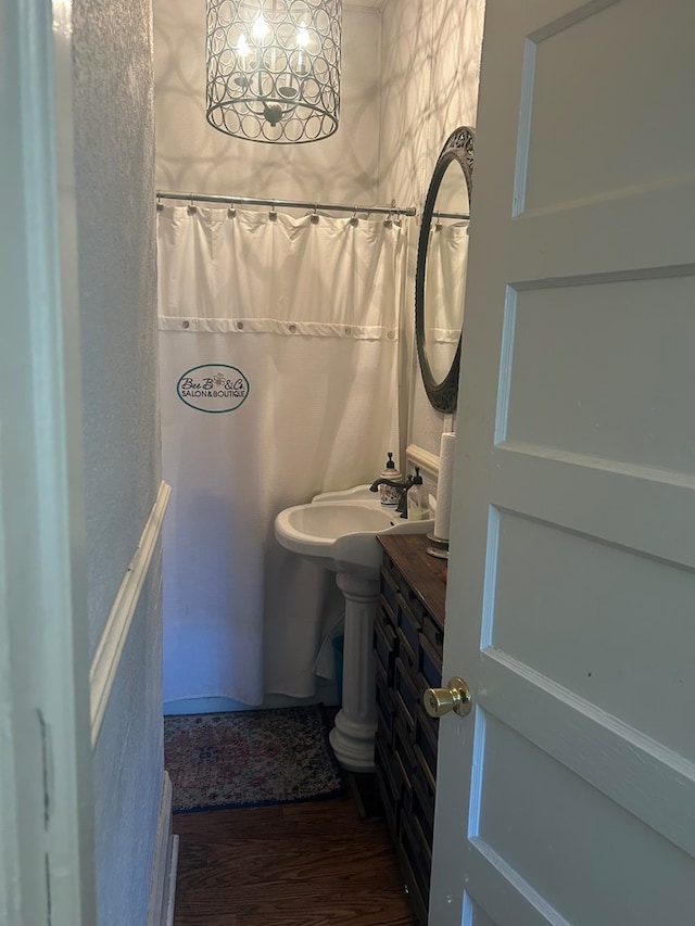 202 N Westberry St, Sylvester, GA 31791 - bathroom with wood finished floors and a sink