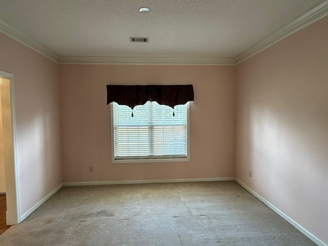 218 Sutton Rd, Tifton, GA 31794 - carpeted spare room with crown molding and a textured ceiling